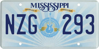MS license plate NZG293