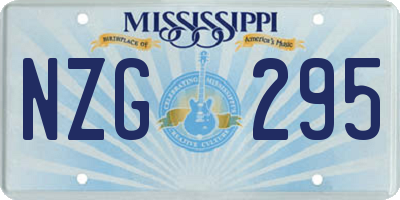 MS license plate NZG295