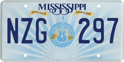 MS license plate NZG297