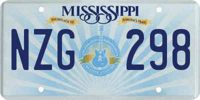 MS license plate NZG298