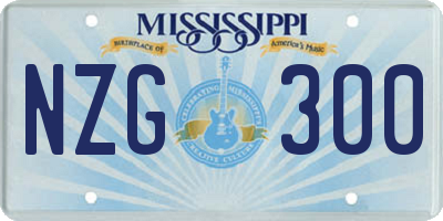 MS license plate NZG300