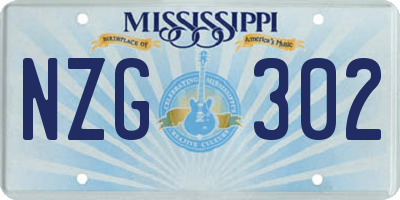 MS license plate NZG302