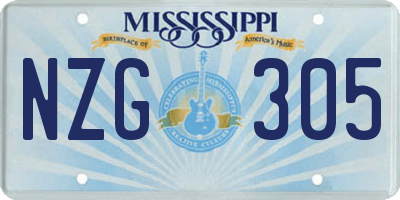 MS license plate NZG305