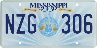 MS license plate NZG306