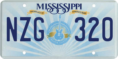 MS license plate NZG320