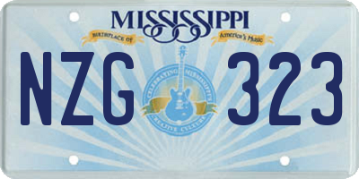 MS license plate NZG323