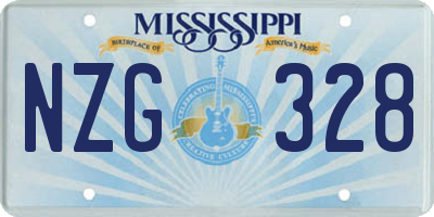 MS license plate NZG328