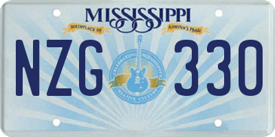 MS license plate NZG330