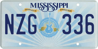MS license plate NZG336