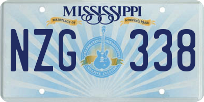 MS license plate NZG338