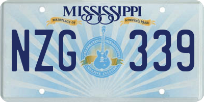 MS license plate NZG339