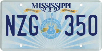 MS license plate NZG350