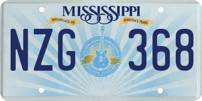 MS license plate NZG368