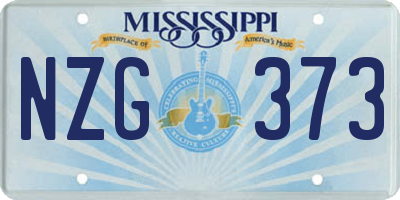 MS license plate NZG373