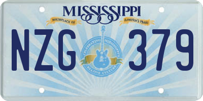 MS license plate NZG379