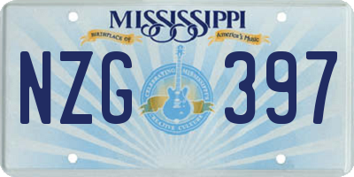 MS license plate NZG397