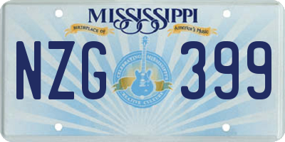 MS license plate NZG399