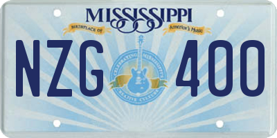 MS license plate NZG400
