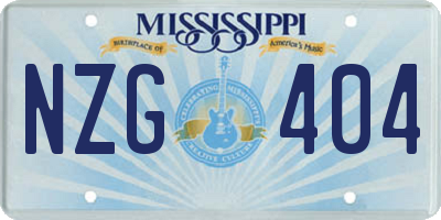 MS license plate NZG404