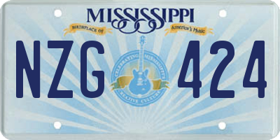 MS license plate NZG424