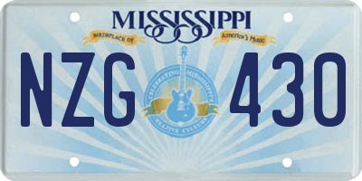 MS license plate NZG430