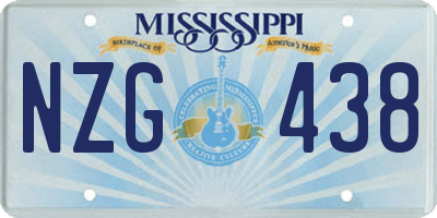 MS license plate NZG438