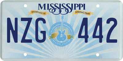 MS license plate NZG442
