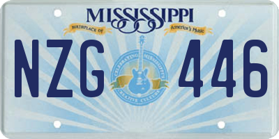 MS license plate NZG446