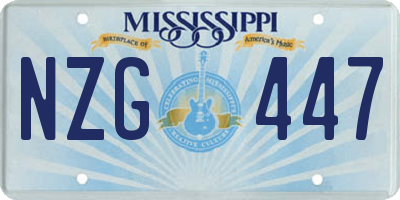 MS license plate NZG447