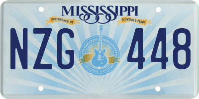 MS license plate NZG448