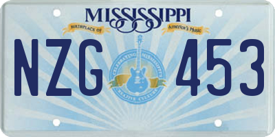 MS license plate NZG453