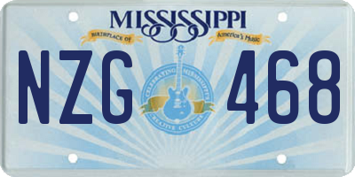 MS license plate NZG468