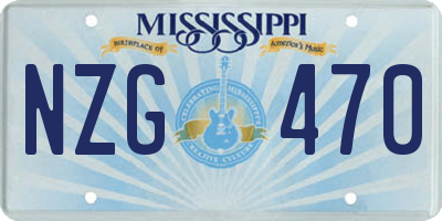 MS license plate NZG470