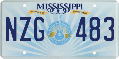 MS license plate NZG483
