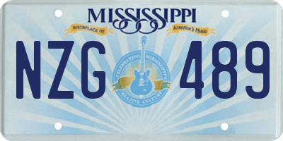 MS license plate NZG489