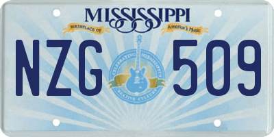 MS license plate NZG509