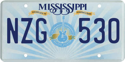 MS license plate NZG530