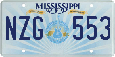 MS license plate NZG553
