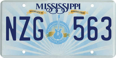 MS license plate NZG563