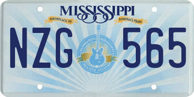 MS license plate NZG565