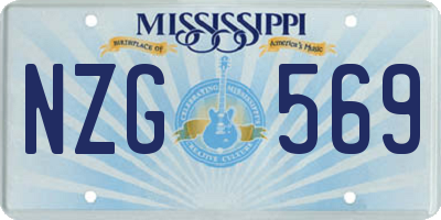 MS license plate NZG569
