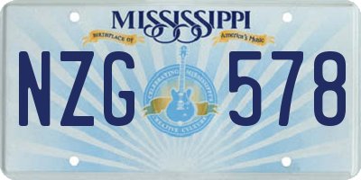 MS license plate NZG578