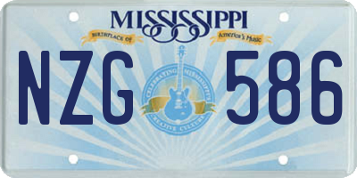 MS license plate NZG586