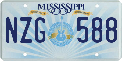 MS license plate NZG588
