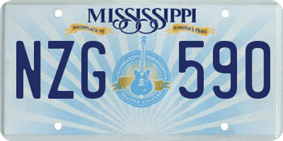 MS license plate NZG590