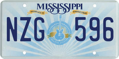 MS license plate NZG596