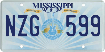 MS license plate NZG599