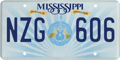 MS license plate NZG606
