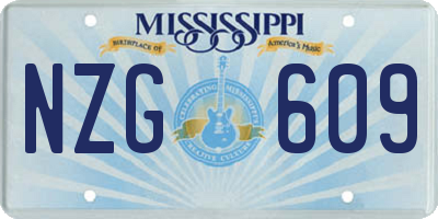 MS license plate NZG609