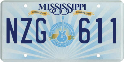 MS license plate NZG611
